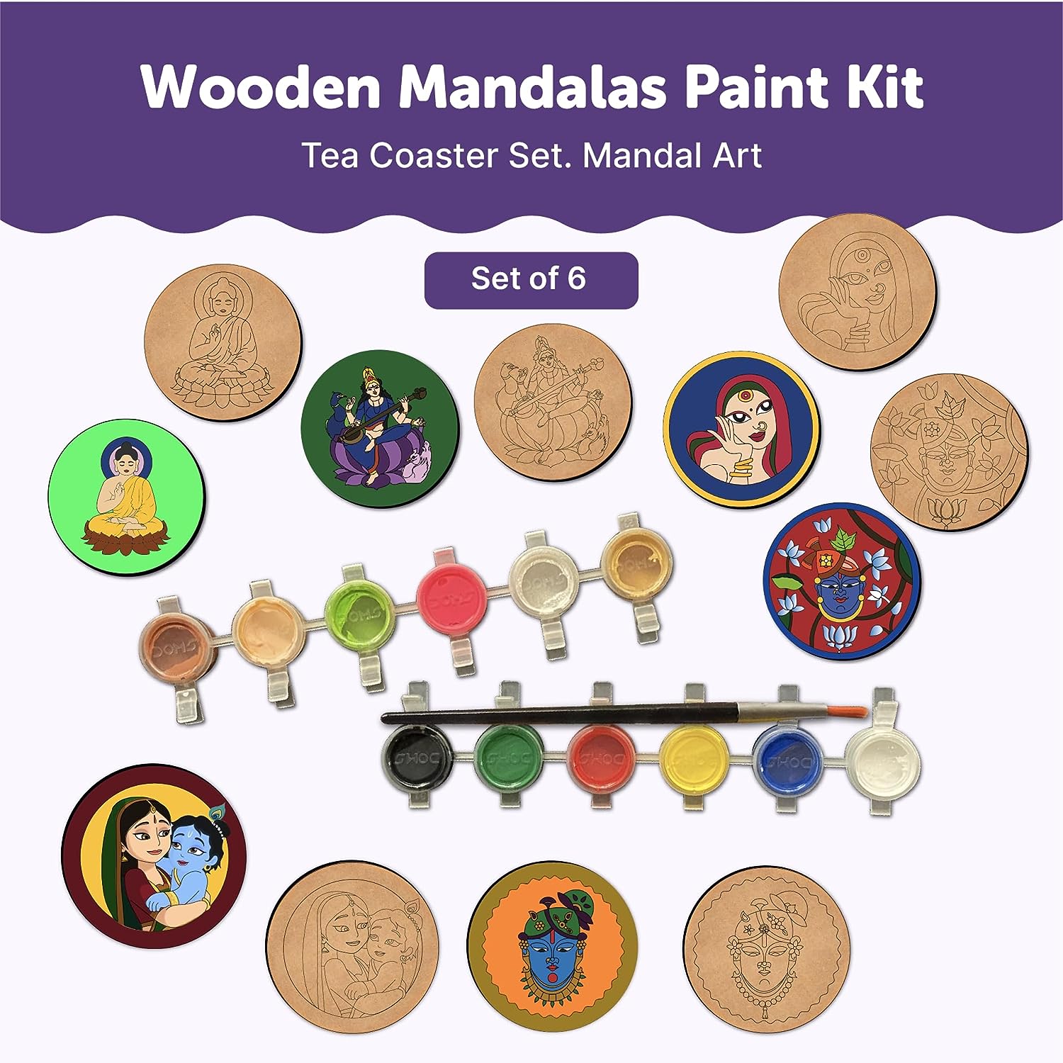 Mandala Tea Coasters Art and Craft Kit 6+ Years- Beginner
