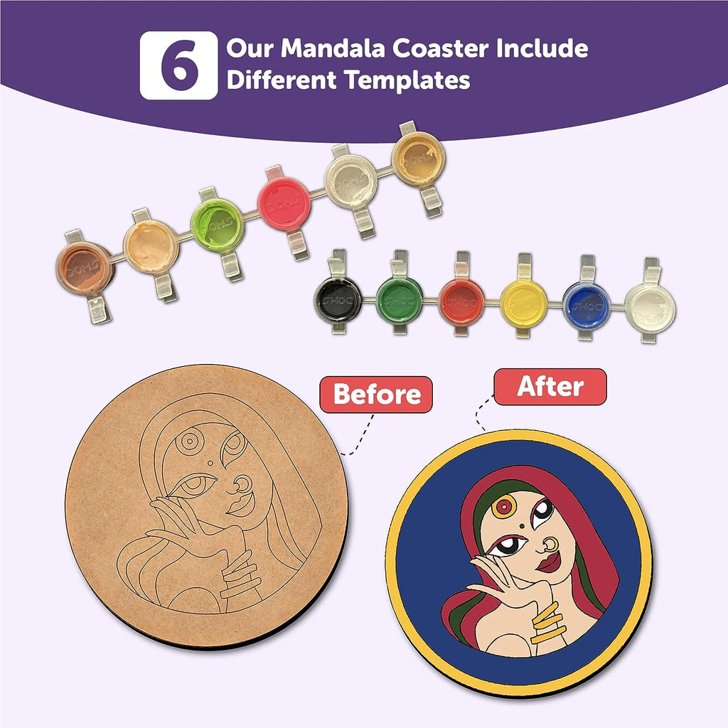 Mandala Tea Coasters Art and Craft Kit 6+ Years- Beginner