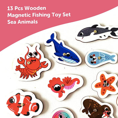 Mini Leaves Wooden Magnetic Fishing Game for Kids - Mini Leaves
