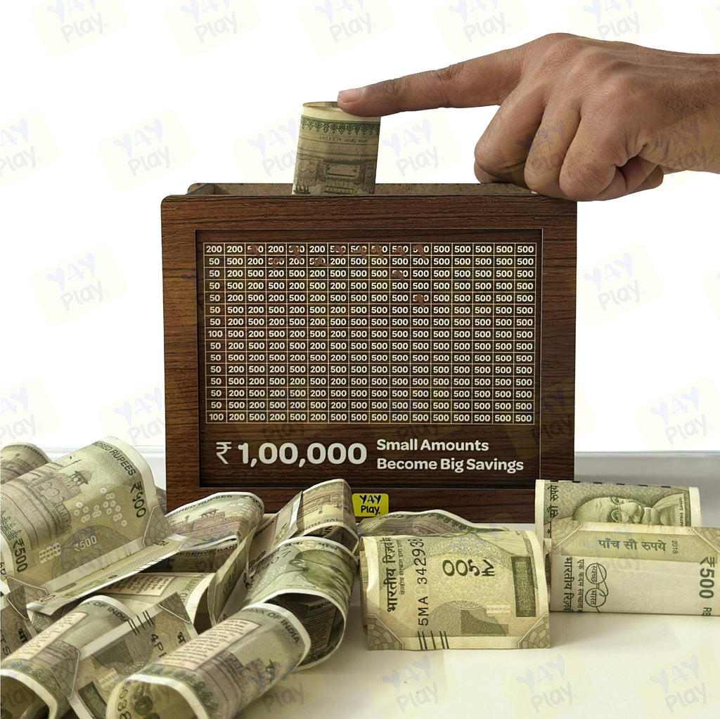 Mini Toy Rupees YaY Play 1,00,000 Rupees Money Saving Challenge Box – Minileaves Toys