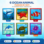 Cube Blocks Ocean Animals 6 Sides with 6 Animal 2+ Years