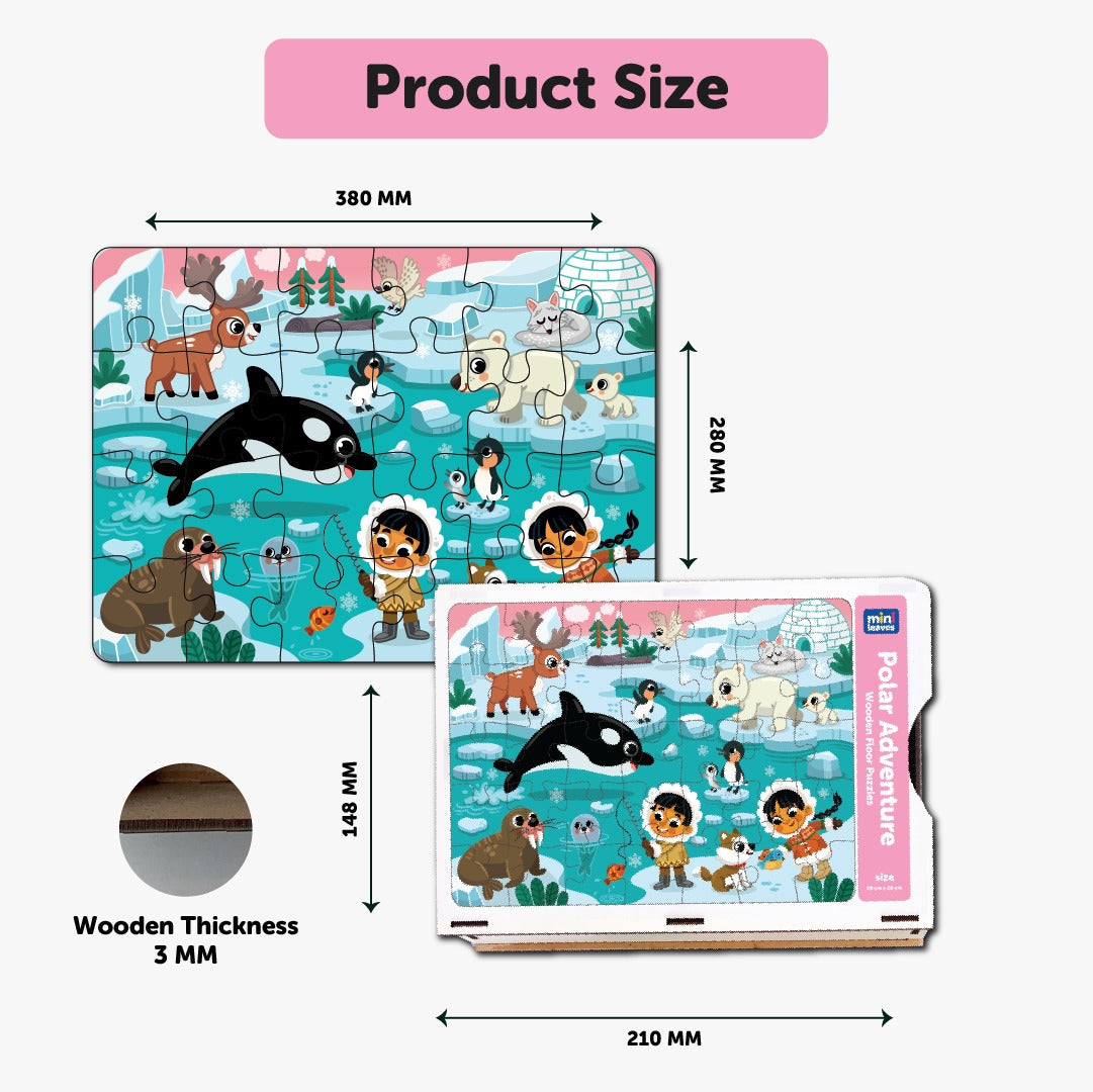 Polar Adventure 48-Piece Wooden Puzzle