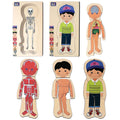 Mini Leaves™ Wooden Human Anatomy 3D Shapes Matching Puzzle – Multilayers Educational Toy for 3+ Years Kids