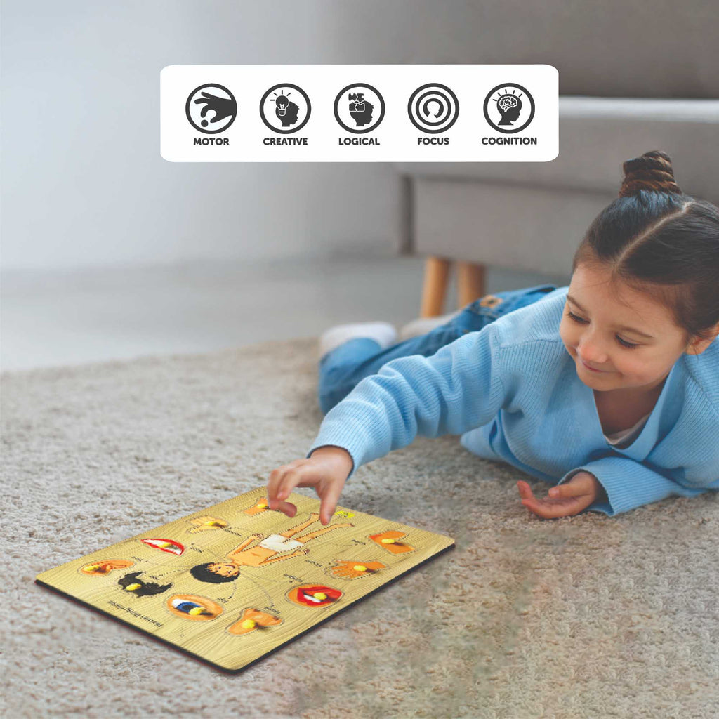 Wooden Body Parts Knob Puzzle