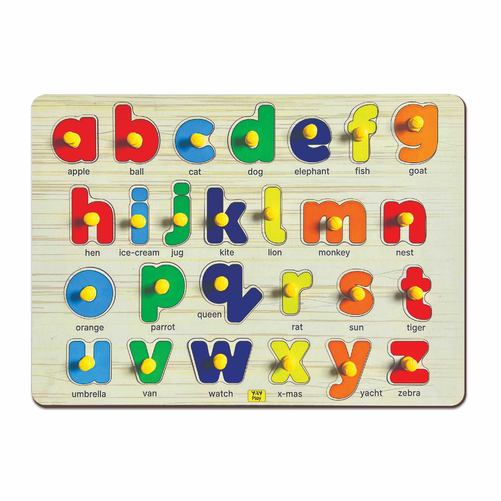 A–Z Small Alphabet Wooden Knob Puzzle