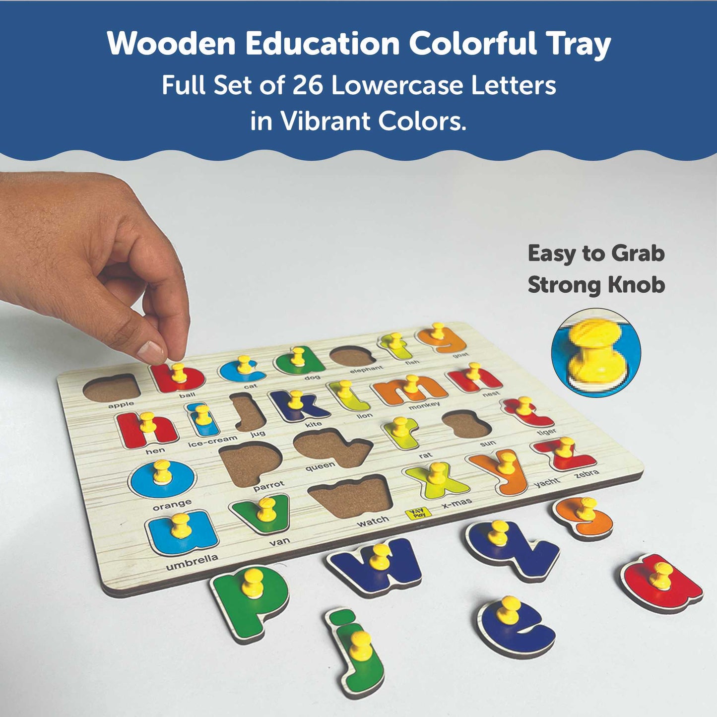 Small ABCD Knob and Pegged Puzzle for Kids 2+ Years