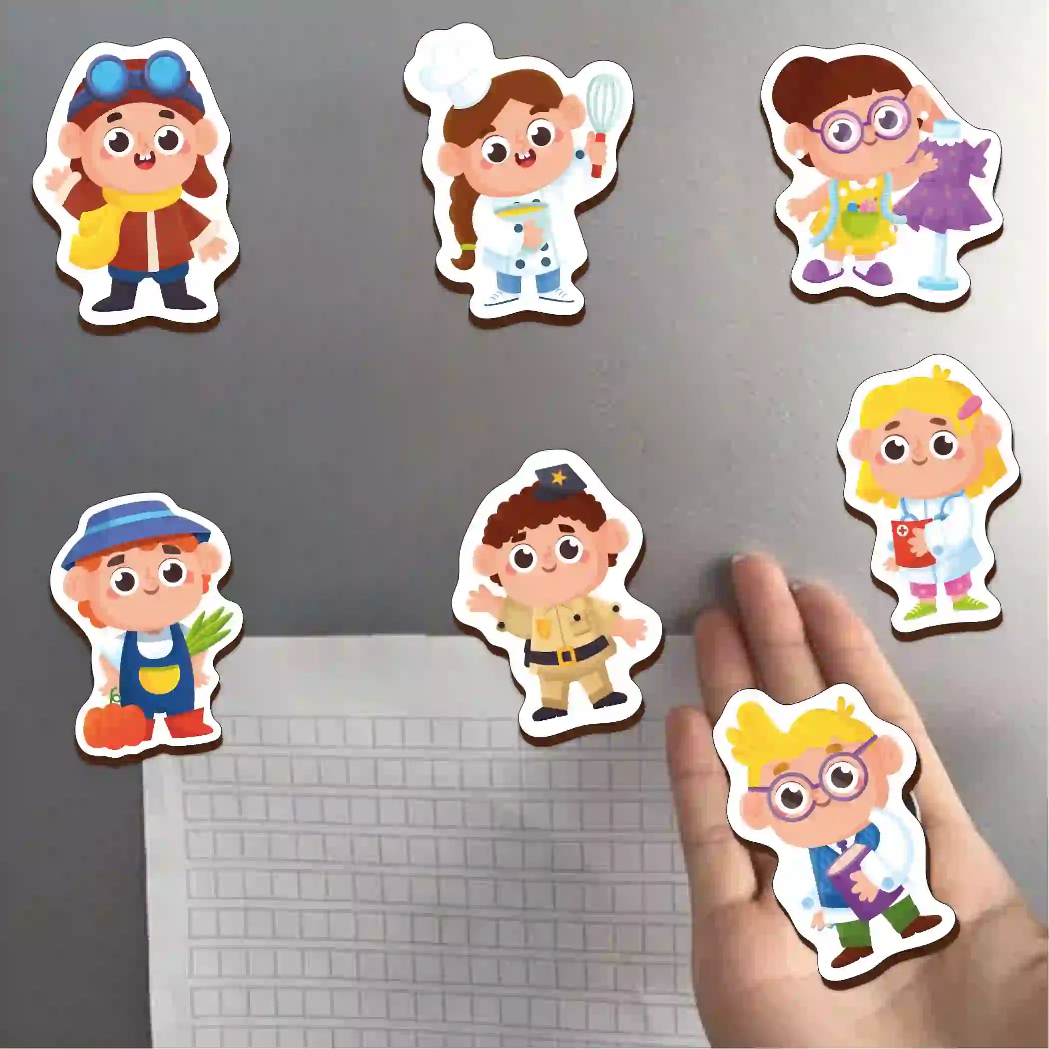 Fridge Magnetic Professions Set of 10 2+ Years - Mini Leaves