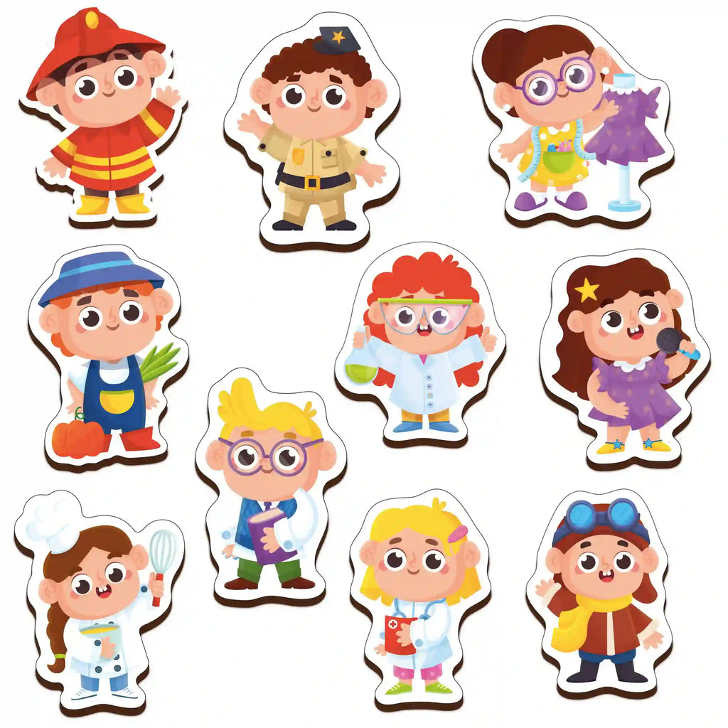 Fridge Magnetic Professions Set of 10 2+ Years - Mini Leaves