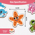 Fridge Magnetic Sea Animals Set of 10 2+ Years - Mini Leaves