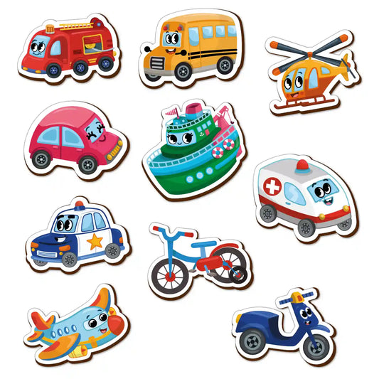 Fridge Magnetic Transport Set of 10 2+ Years - Mini Leaves