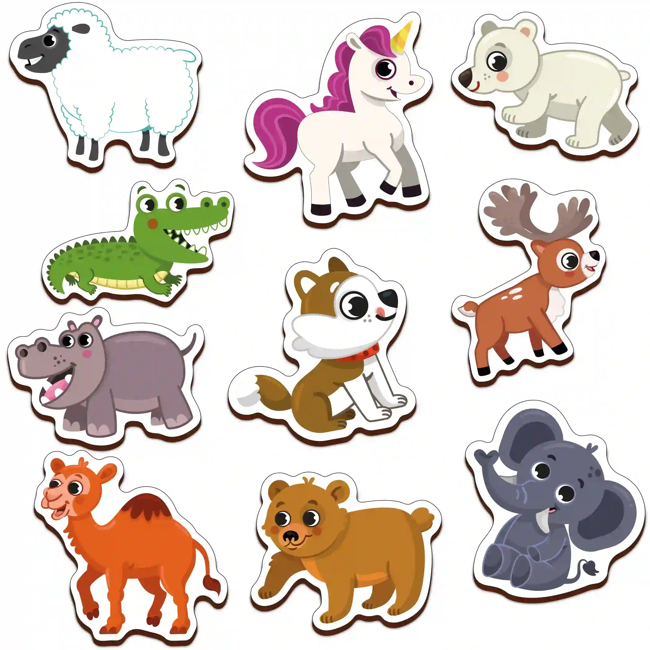Animal Fridge Magnetic Set of 10 2+ Years - Mini Leaves