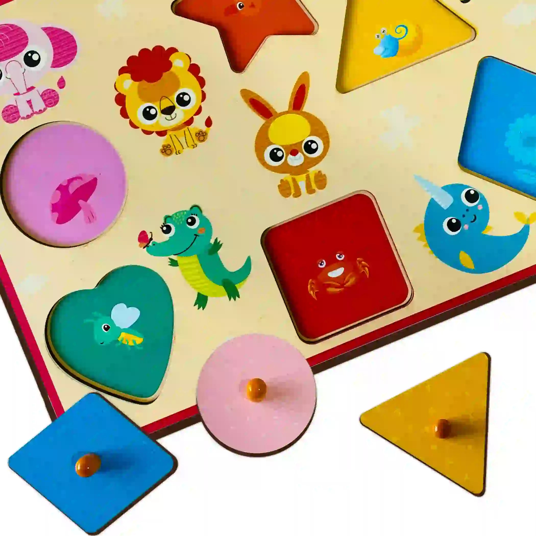 Hide n See Shapes Knob Puzzle 1+ Years - Mini Leaves