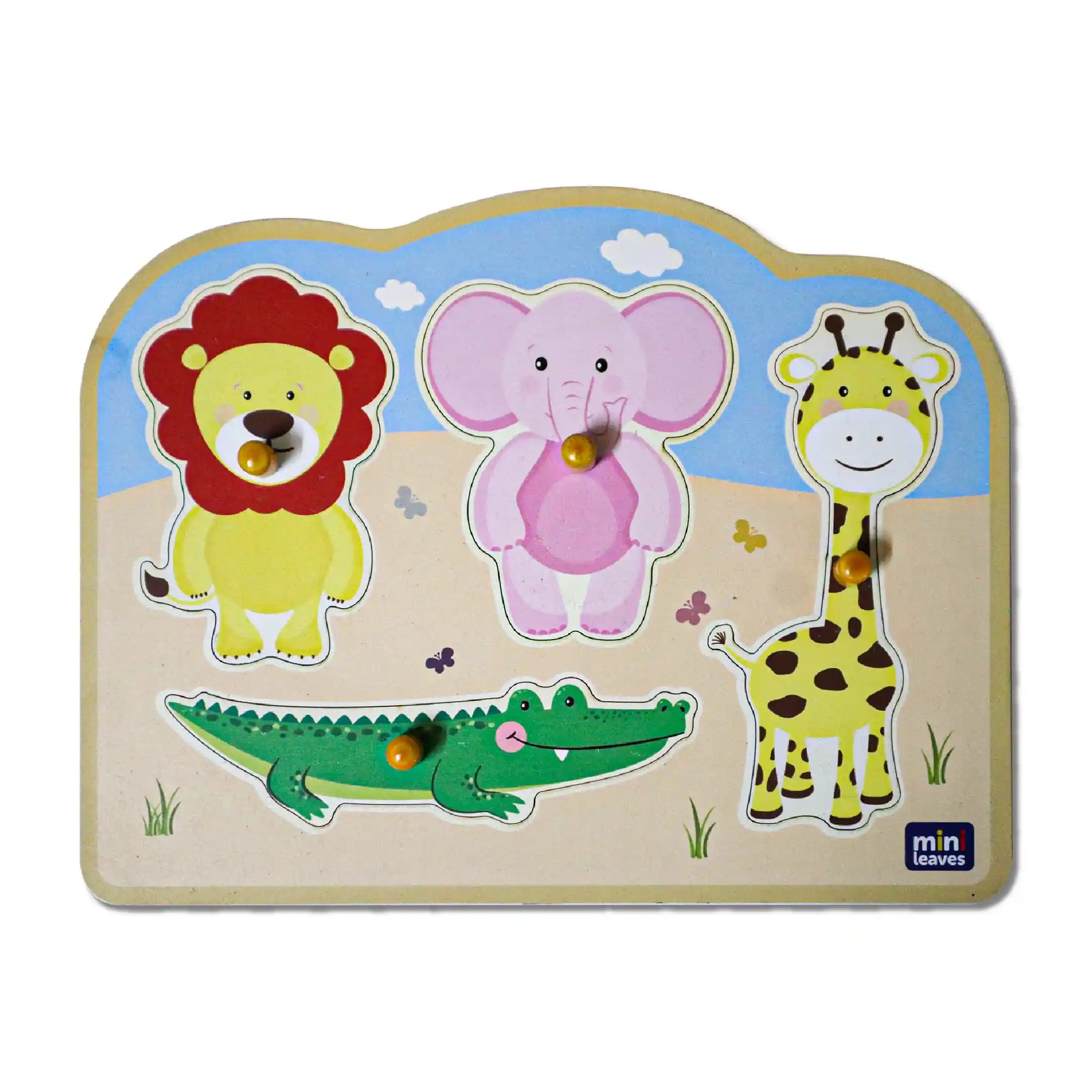 Jungle Animal with Jumbo Knob 1+ Years - Mini Leaves