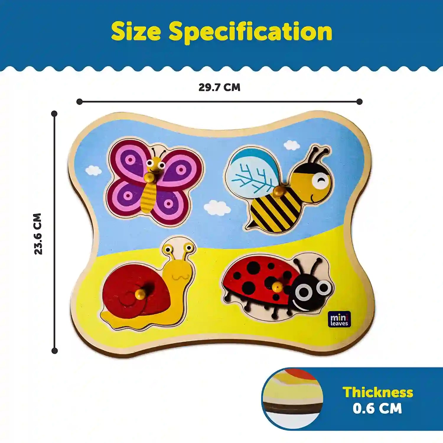 Insects Friends with Jumbo Knob 1+ Years - Mini Leaves