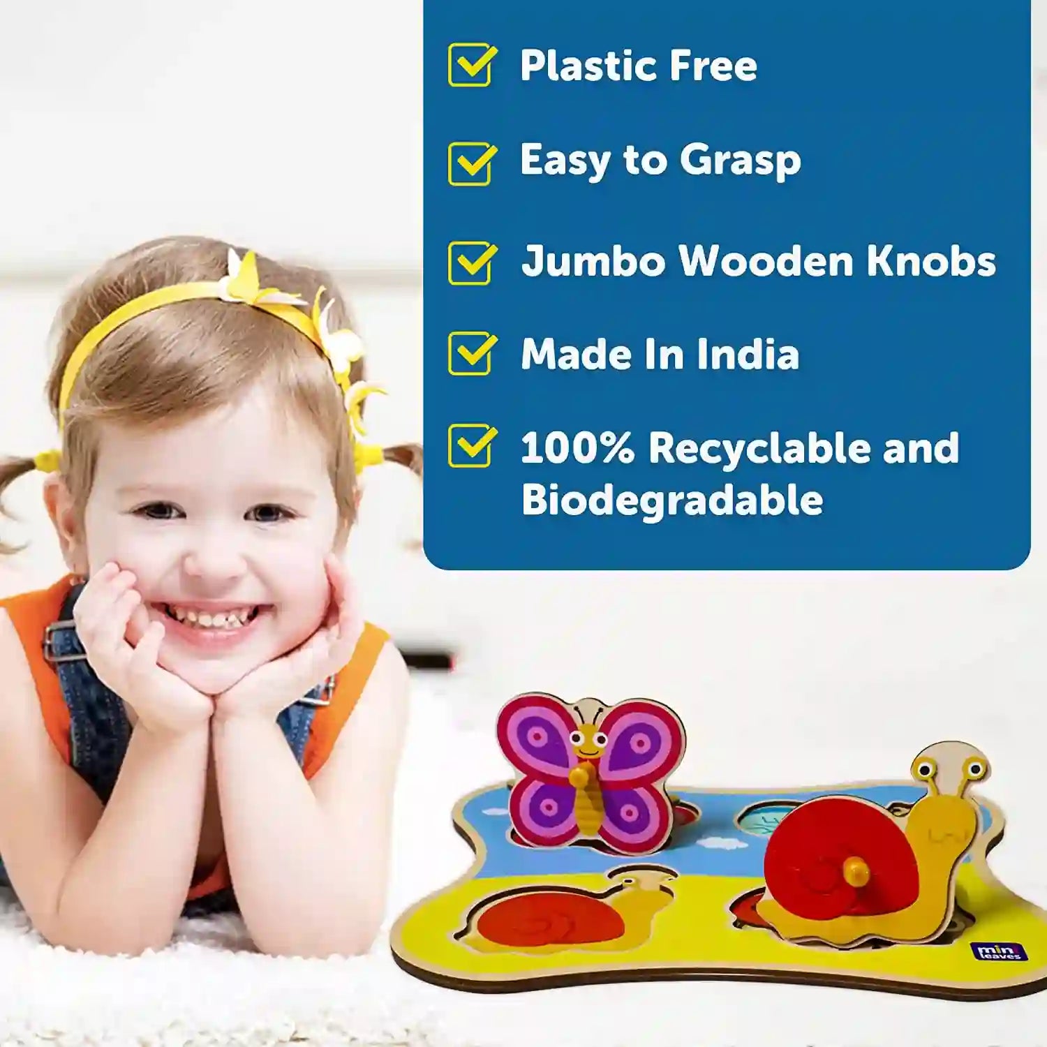 Insects Friends with Jumbo Knob 1+ Years - Mini Leaves