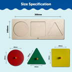 Montessori 3 Shapes Knob Board 1+ Years - Mini Leaves