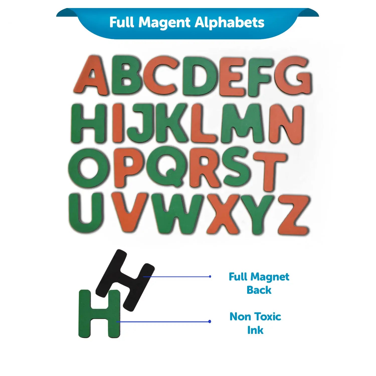 26 Wooden Capital Alphabet Magnets in a Box 3+ Years - Mini Leaves