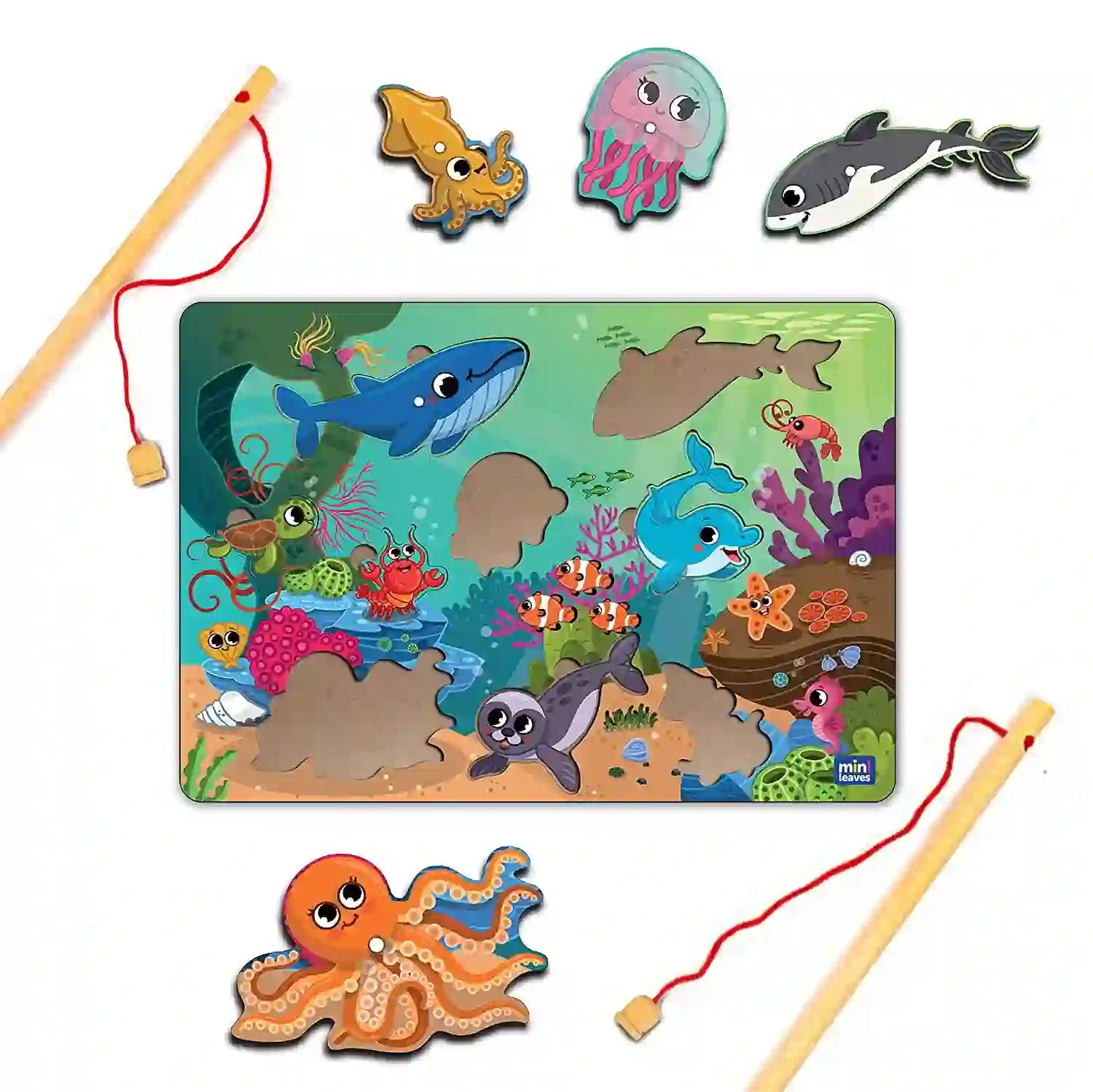 2 in 1 wooden fishing game 3+ Years - Mini Leaves