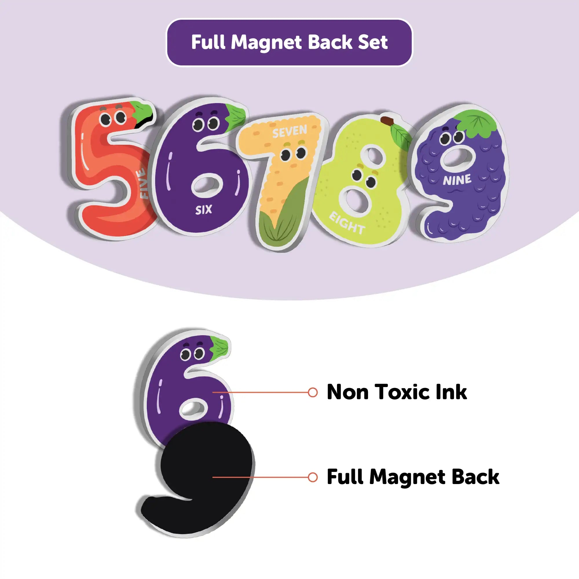 White Board 2 in 1 with 0 to 9 Magnetic Numbers - Mini Leaves
