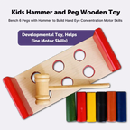 Hammer and Peg Wooden Toys 18 Months + - Mini Leaves