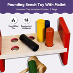 Hammer and Peg Wooden Toys 18 Months + - Mini Leaves