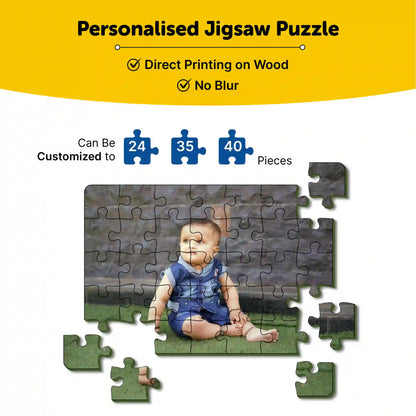 Personalised Wooden Photo Jigsaw Puzzle - Mini Leaves
