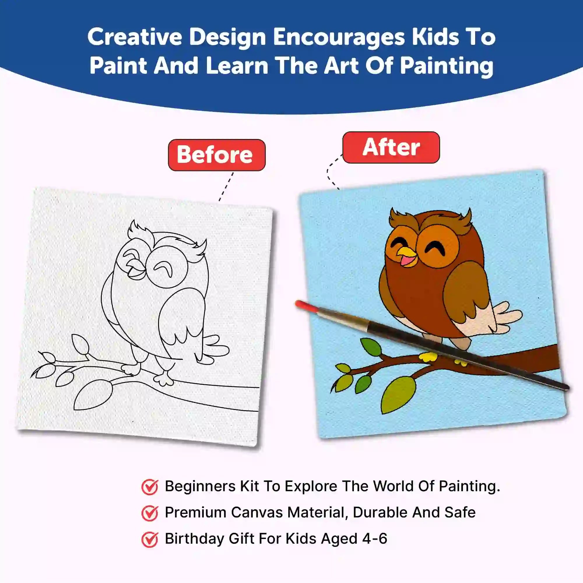 Canvas Craft Art Paint Kit for Beginner 6+ Years