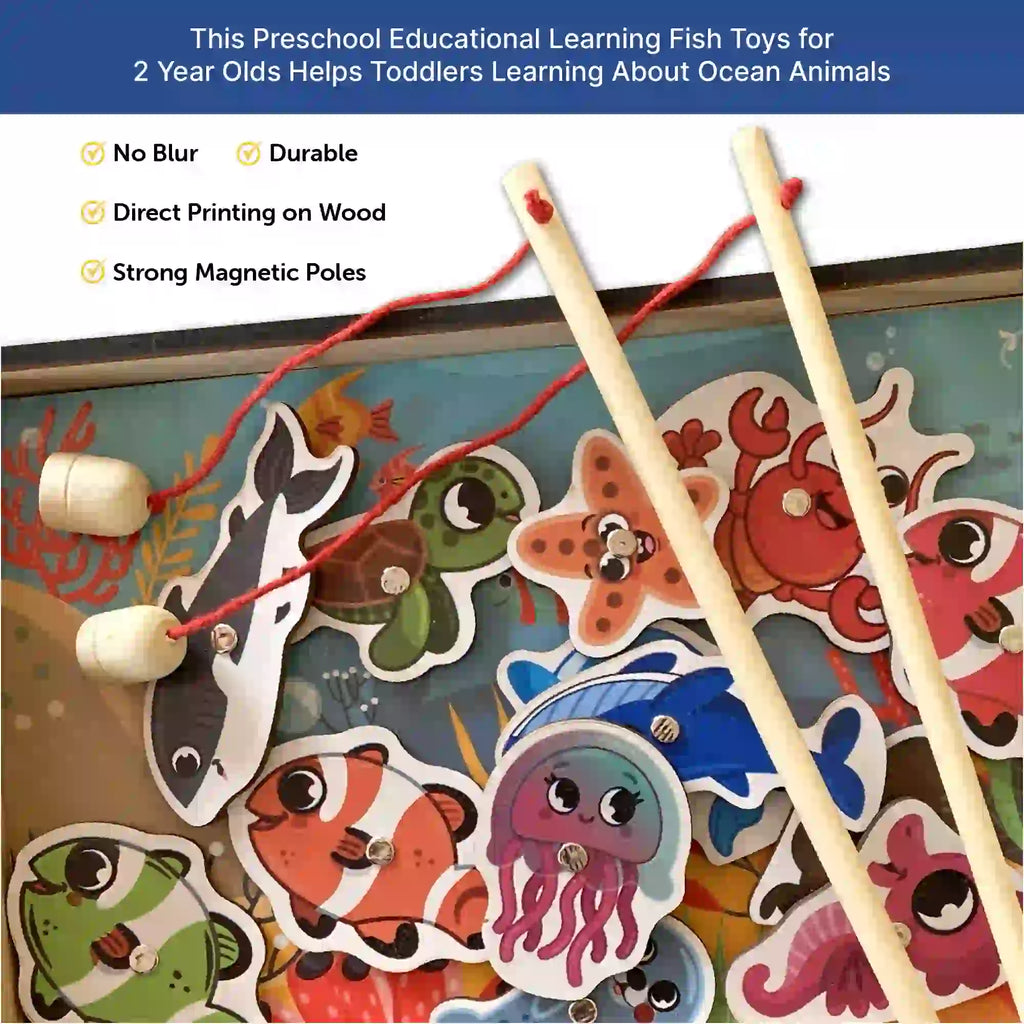 Magnetic Fishing game for kids 3+ Age - Mini Leaves