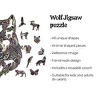 Wolf Unique Shape Wooden Puzzles 65 Pieces 6+ Age